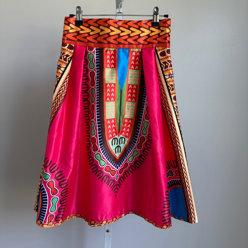 Boho fairy sz S pink high waisted flare skirt‎